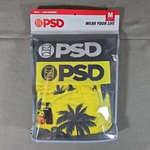 PSD Men's Tropic Sunrise Print Briefs 2pk Palm Sunrise Black Size M NWT
